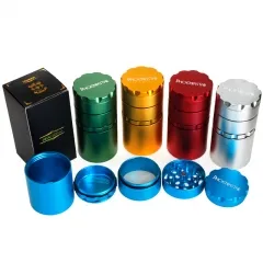 Cối Xay Nhôm 4 Tầng Có Hộp Đựng Phoenix 50mm Phoenix 4-Piece Aluminum Herb Grinder with Storage Box – 50mm