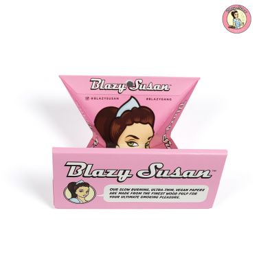 Giấy Blazy Susan Hồng Kingsize + Tips +Mâm cuốn Pink Blazy Susan Kingsize Slim Rolling Paper + Filters + Tray