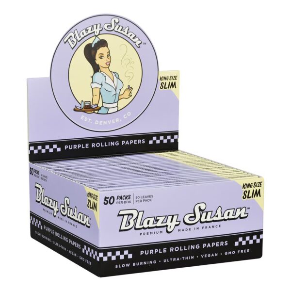 Giấy Blazy Susan tím Kingsize Purple Blazy Susan Kingsize Slim Rolling Paper