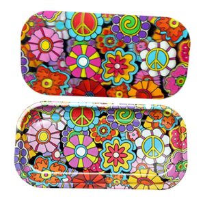 Mâm Groovy Flowers kèm nắp 3D Groovy Flowers Rolling tray with lid