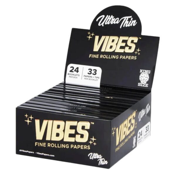 Giấy Vibes Đen Ultra Thin Kingsize + Tips - Vibes Black Ultra Thin Kingsize + Tips