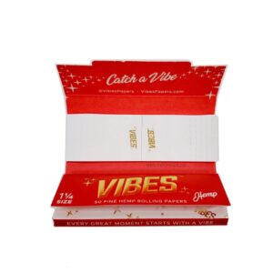 Giấy Cuốn Vibes Đỏ 1 1/4 + Tips - Vibes Red Hemp 1 1/4 + Tips Paper