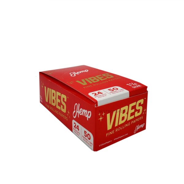 Giấy Cuốn Vibes Đỏ 1 1/4 + Tips - Vibes Red Hemp 1 1/4 + Tips Paper