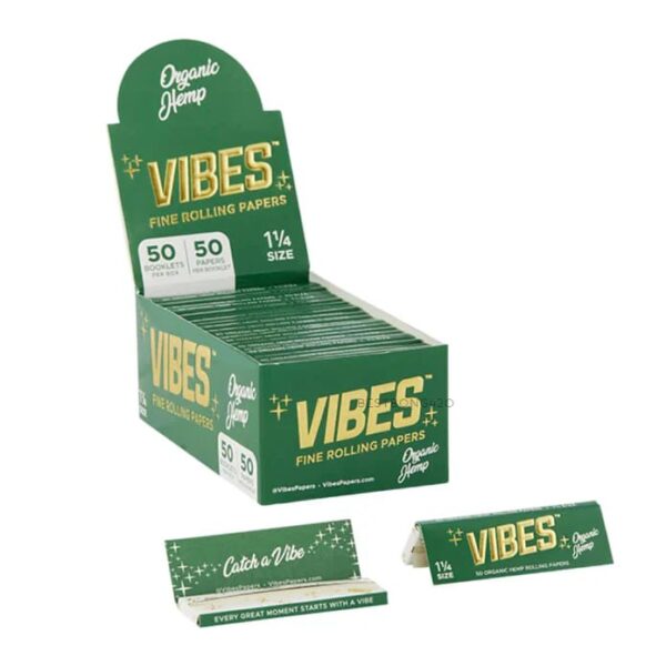 Giấy Vibes Green Organic Hemp 1 1/4 - Vibes Organic Hemp Green 1 1/4 Paper