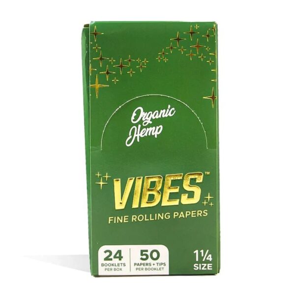 Giấy Vibes Green Organic Hemp 1 1/4 + Tips - Vibes Green Organic Hemp 1 1/4 + Tips