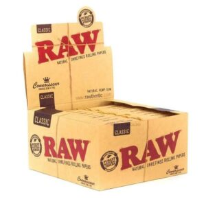 Raw Classic Kingsize + Tips Eu - RAW Connoisseur classic kingsize slim rolling papers + tips eu