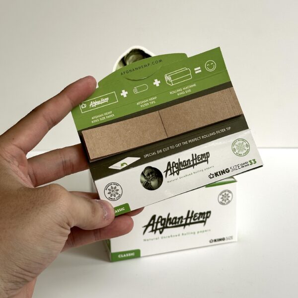 Giấy Cuốn Afghan Hemp Kingsize + Tips 110mm Afghan Hemp 110mm Kingsize Tips Rolling Paper